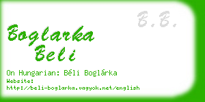 boglarka beli business card