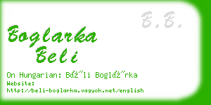 boglarka beli business card